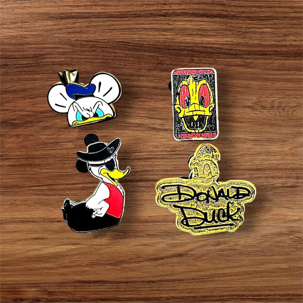 4 Donald Duck Disney Parks Trading Pins, Plus 1 Bonus Pin